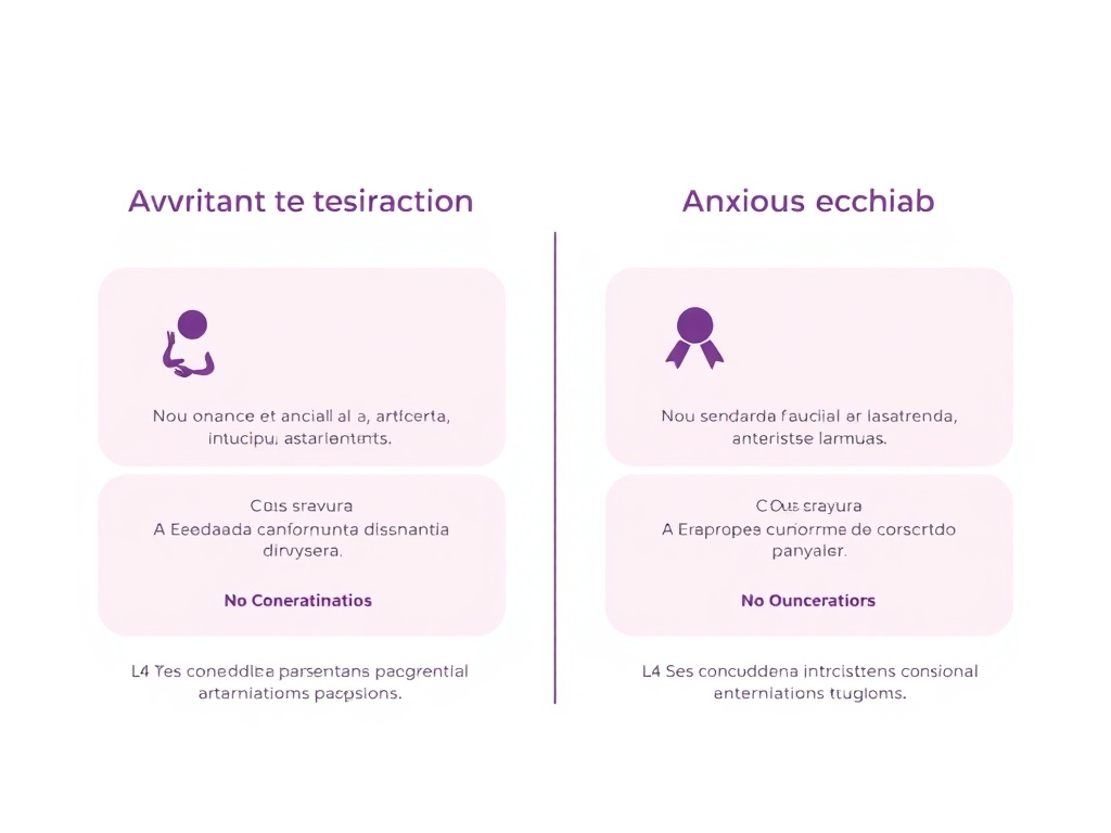 Diagrama comparativo: apego evitativo vs apego ansioso