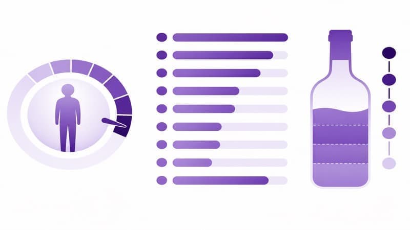 Gráfico de puntuación y niveles de riesgo del test AUDIT