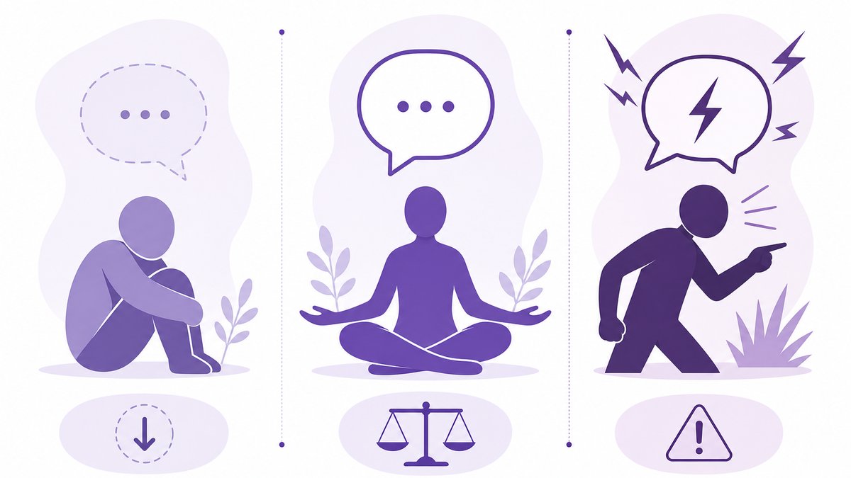 Tabla visual de estilos de comunicación asertiva, pasiva y agresiva para psicólogos