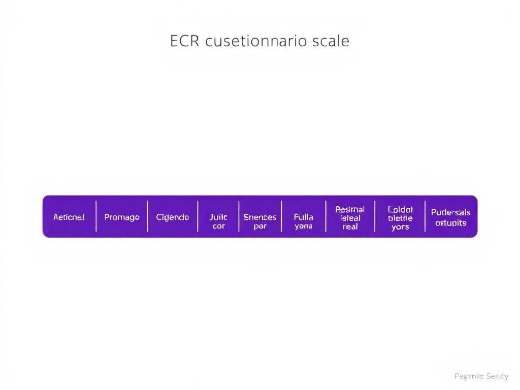 Escala visual de resultados ECR mostrando dimensiones de ansiedad y evitación