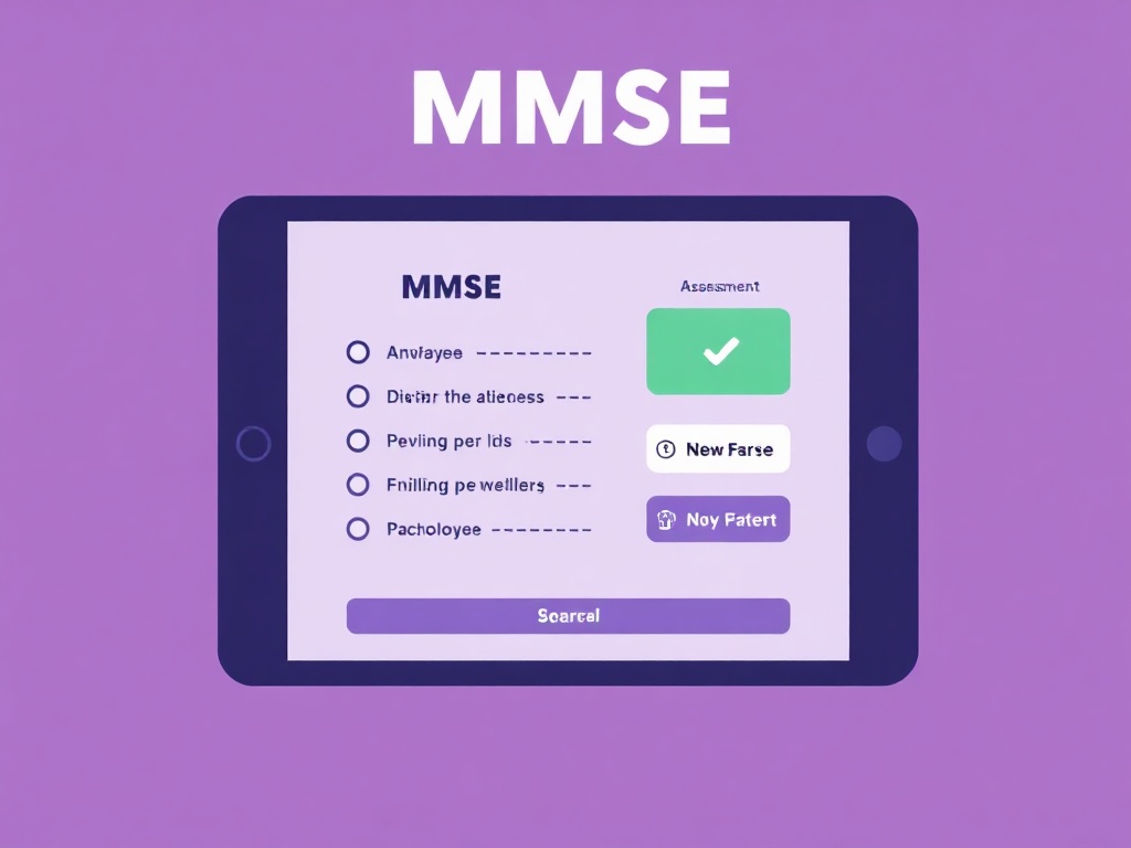 Profesional aplicando MMSE a paciente adulto mayor en consultorio cl&iacute;nico