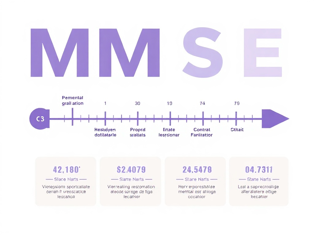 Escala de puntuaci&oacute;n del MMSE mostrando &aacute;reas evaluadas