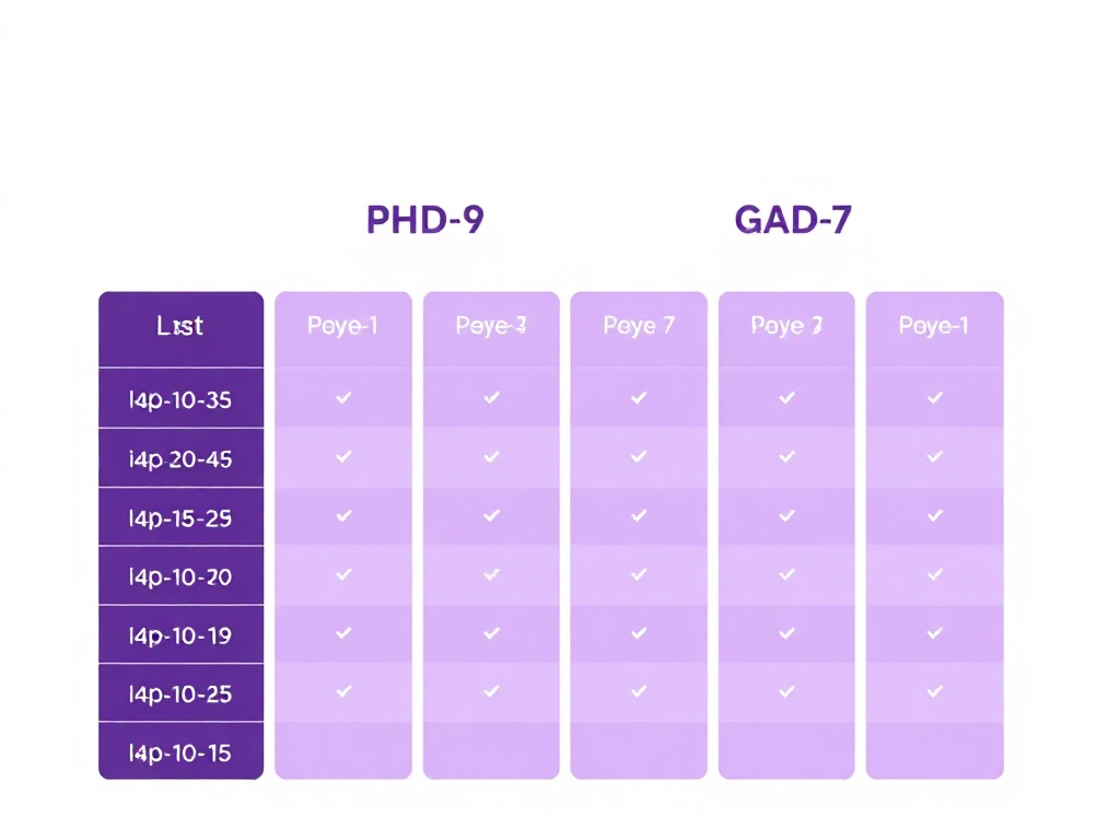 Tabla de diferencias entre PHQ-9 depresión y GAD-7 ansiedad generalizada