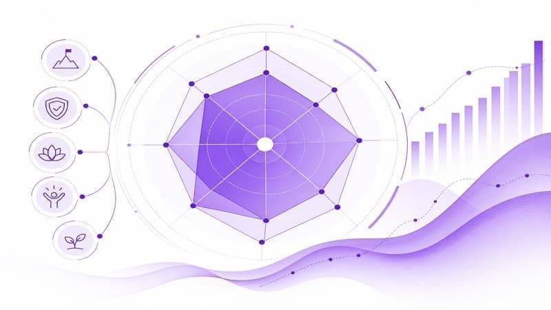 Gráfico de medición de resiliencia y fortalezas psicológicas