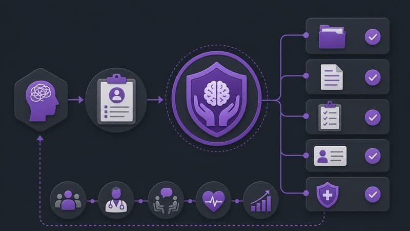 Diagrama ruta atención salud mental Resolución 1888 púrpura