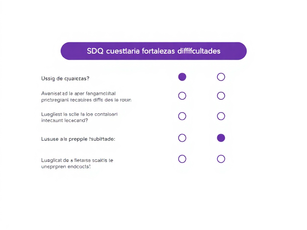 Escala de puntuaci&oacute;n del SDQ mostrando dimensiones de conducta y emociones