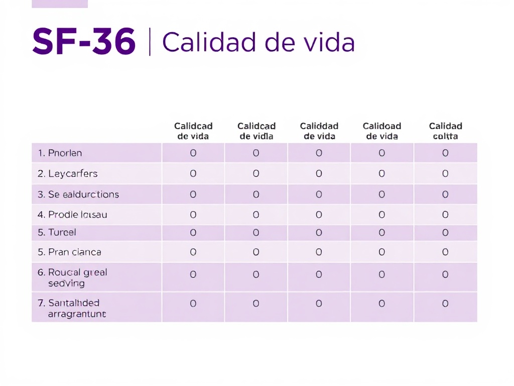 Tabla de puntuaciones e interpretaci&oacute;n del SF-36