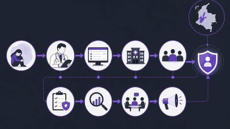Diagrama SIVIGILA eventos salud mental Colombia púrpura