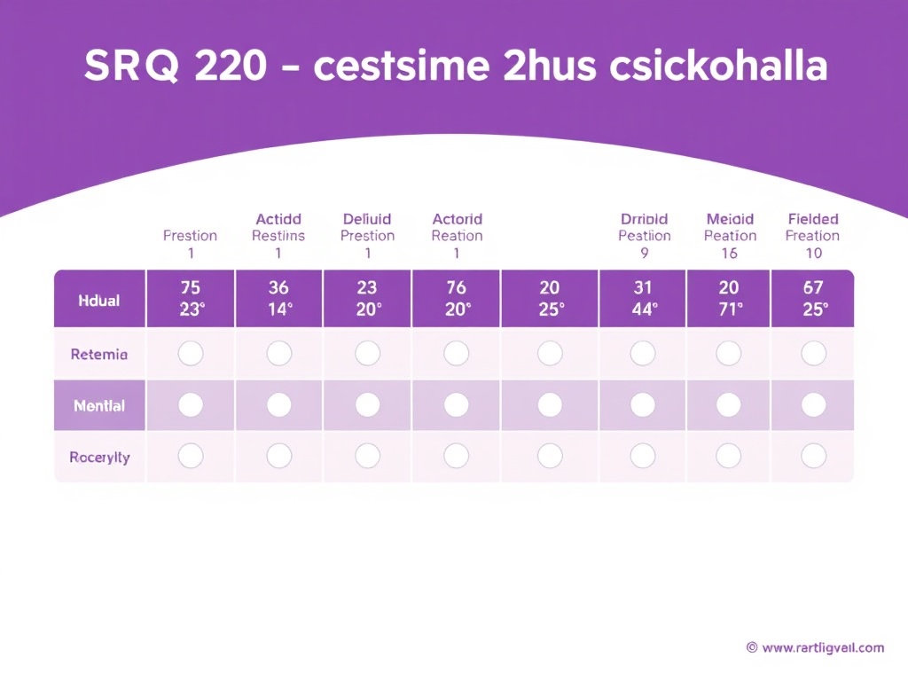 Formato del cuestionario SRQ-20 con &iacute;tems de s&iacute;ntomas emocionales y somatos