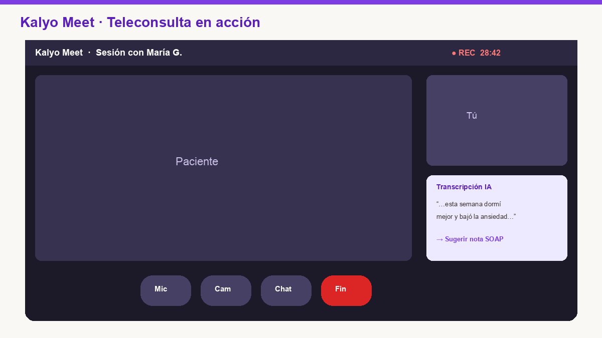 Screenshot de teleconsulta con Kalyo Meet para psicólogos en sesión